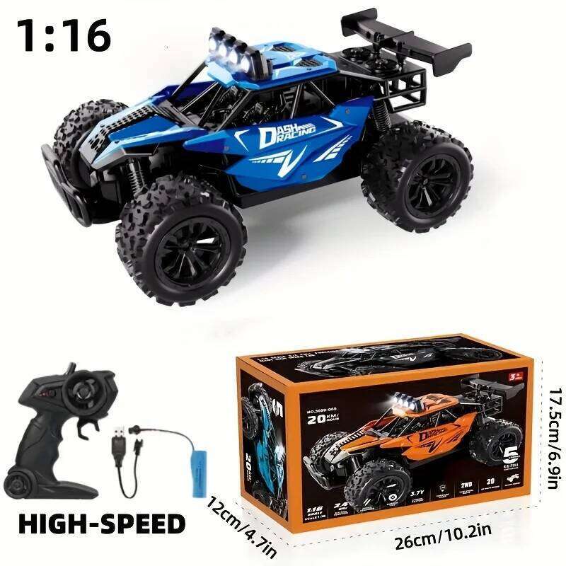 Remote Control Car RC Drift Racing 1:16 Vehicle Off Road Alloy 2.4G Radio High-Speed Trucks With LED Light Climbing Gift Kid Toy C260305