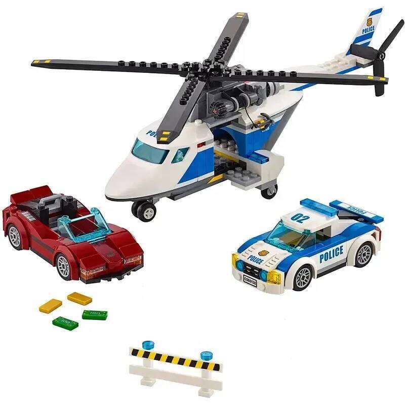 Compatible MOC Sets City Series Building Blocks High-speed Chase Prisoner Police Car Children's Toys Assembling Gift Z260306