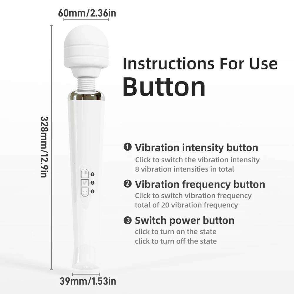 Powerful Magic Wand Vibrator Women Big AV Body Massager G Spot Clitoris Stimulator USB Charging Adult Sex Toys for Woman W260305