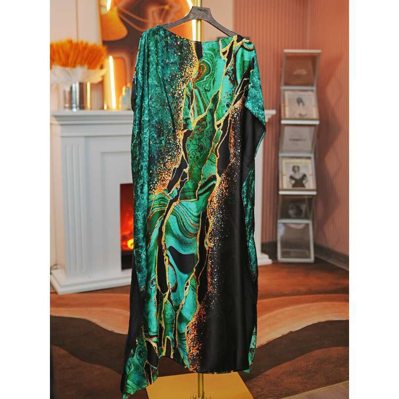 2026Summer New Chinese Style Vacation Satin Scarf Shawl Dress Two-Way Wear 120X85cm