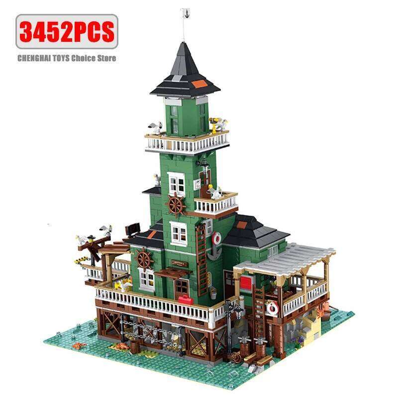 Creative Fisherman's Cabin Store Modular Building Blocks Brick Streetview Series City Architecture Model Sets Kid Toys Boys Gift Z260306