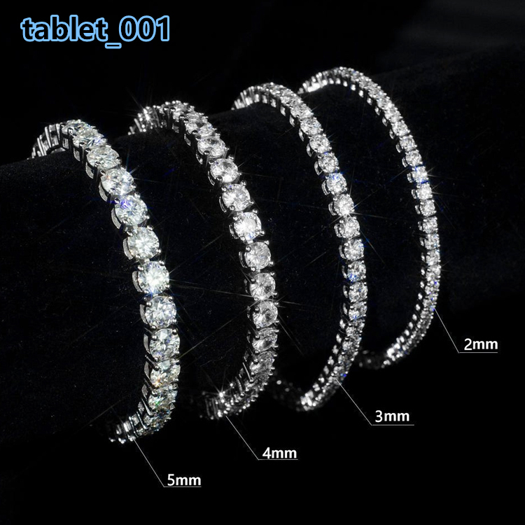 MOB RINNTIN 925 Sterling Silver Moissanite Tennis Bracelet