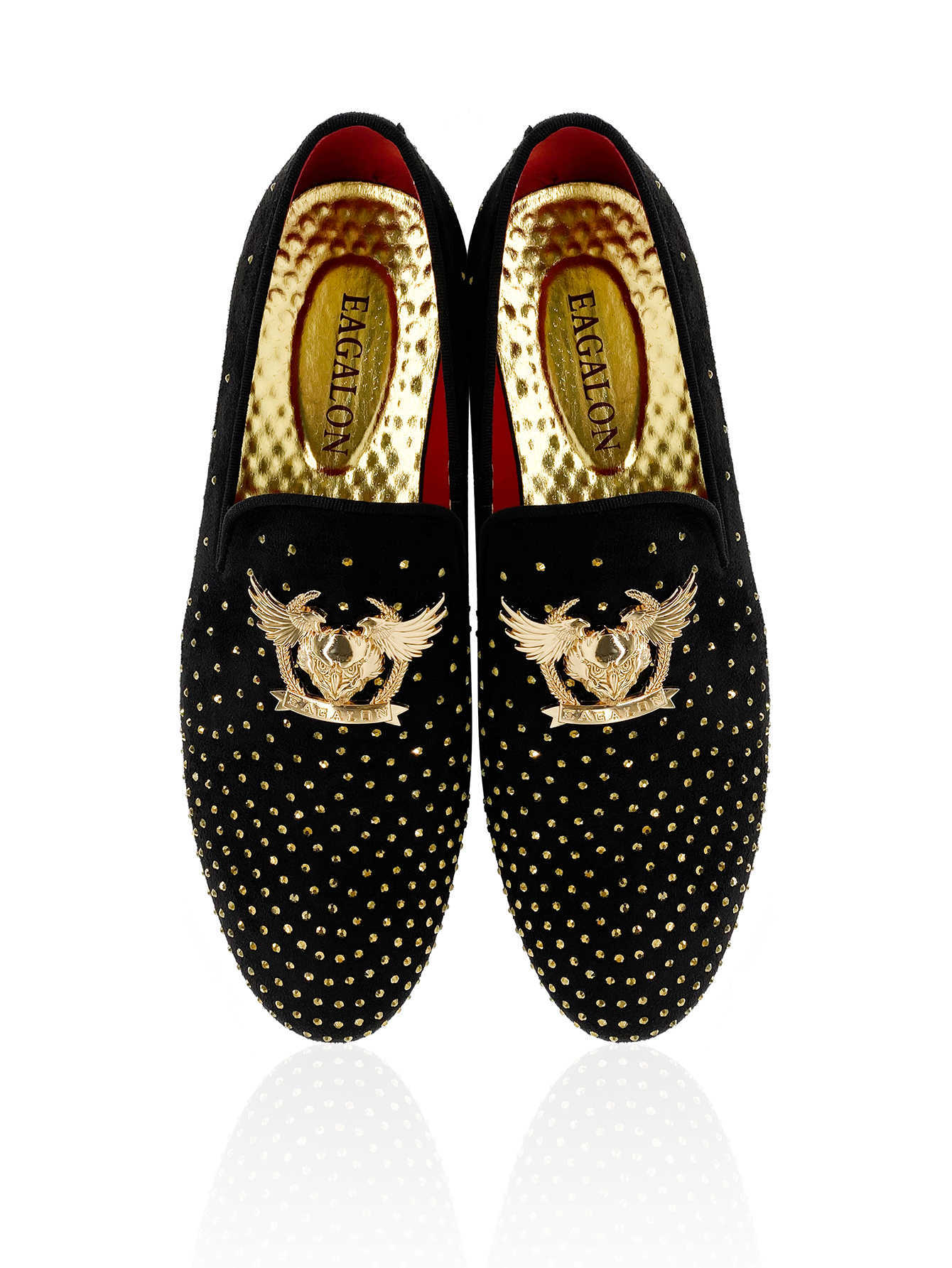 2026 Mens Luxury Loafers Classic Slip-On Rhinestone Shoes Men Designer Party Wedding Shoes Fashion Street Dress Shoe E86