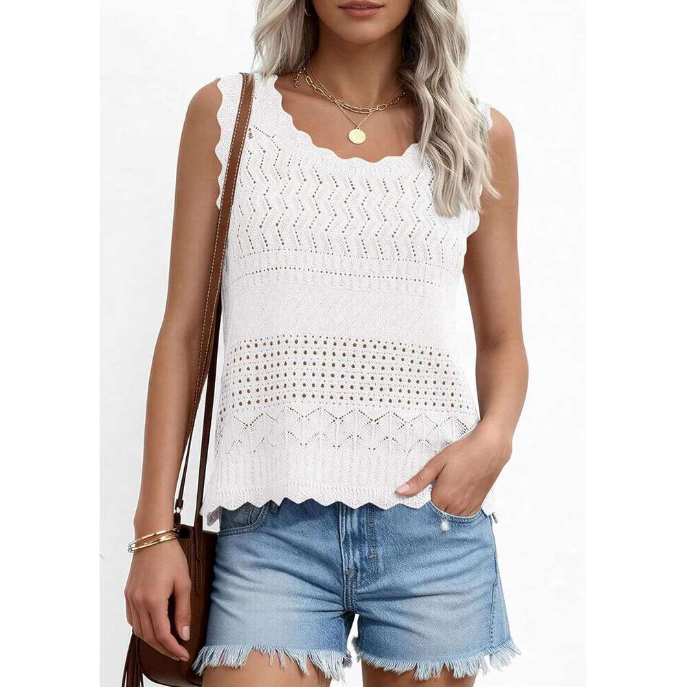 Womens Crochet Tank Tops 2026 Summer Designer Spring Boho Sleeveless Cute Knit Sweater Vest Trendy Beach Vacation Clothes