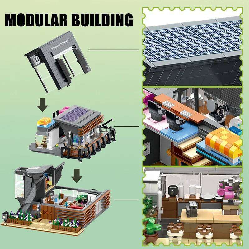3832Pcs The Lambda House Building Blocks Model MOC Modular City Architecture Bricks Street View Sets Kid Toy for Childrens Gifts Z260306