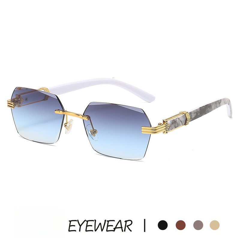 Luxury Fashion Outdoor Bicycle Sunglasses Designer Sunglasses New Cross Border Frameless Cutting Edge Sunglasses Gradient Ocean Lens Sunglasses With B