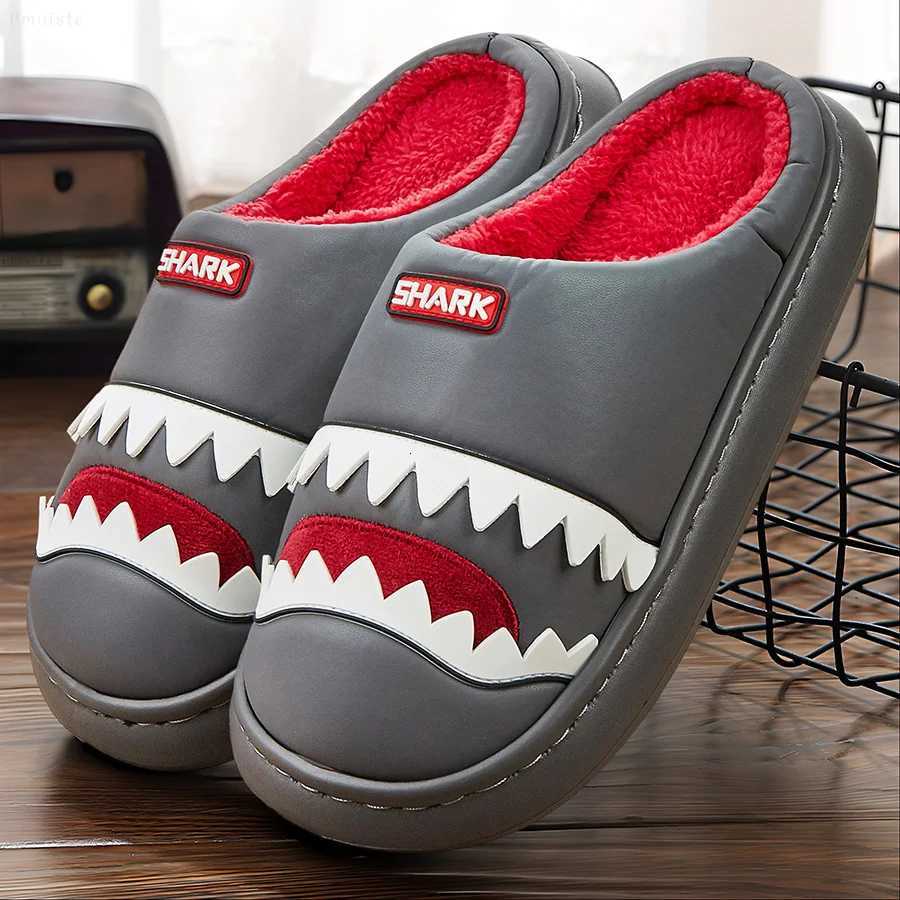 Cute Platform Mens Slippers For House Imitation leather Furry comfy memory foam soft couple shoes non-slip winter warm slippers S260305