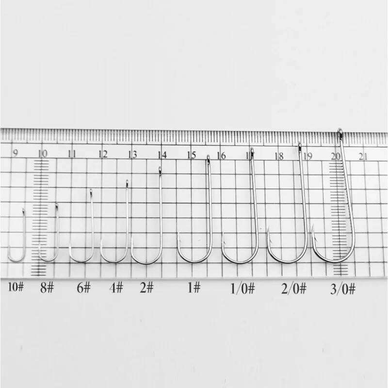 50pcs Long Shank Fishing Hooks Saltwater Tin Plating Circled Fishhooks High Carbon Steel Having Barbs Offshore Angling Lure S260305