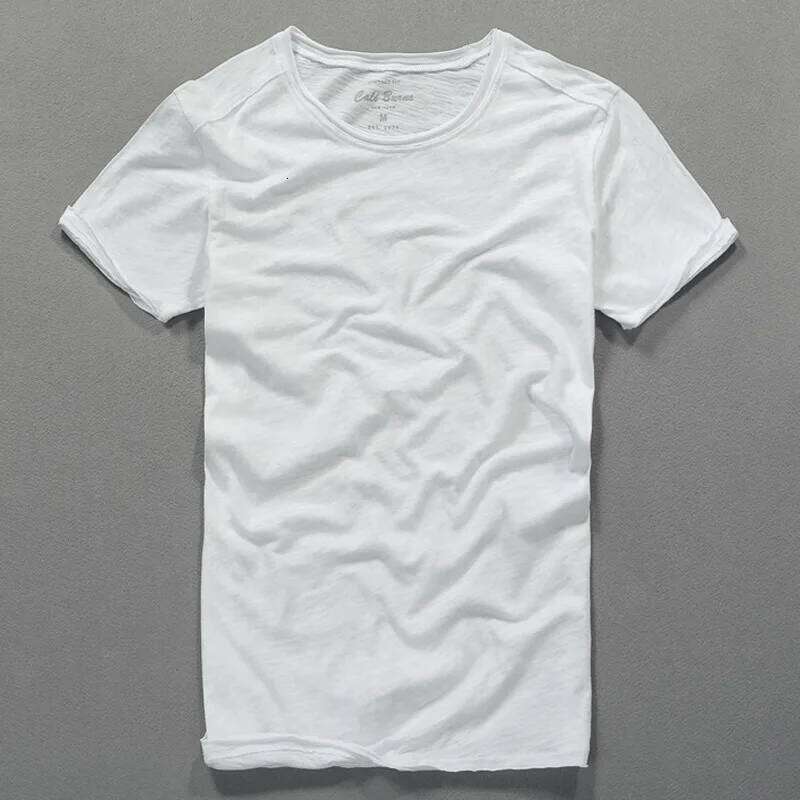 3007 T-shirt Men Excellent Quality Slub Cotton Solid Color Summer Japan Style Harajuku Male Comfortable Soft Pullover Tee 26H0306