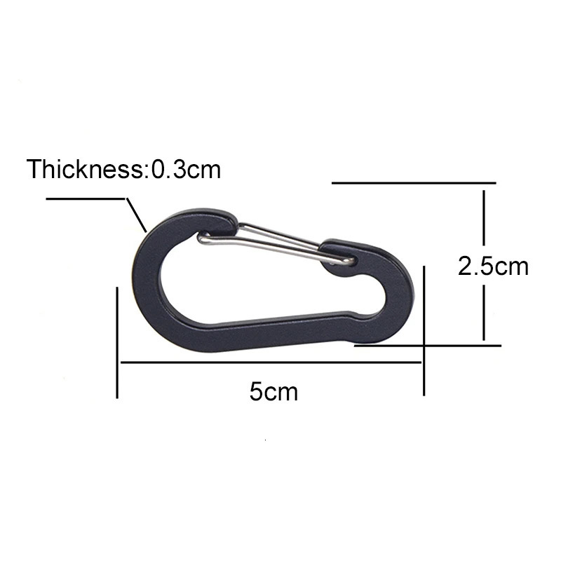 612pcs MultiUse Clips Keychain Clip 5cm Aluminum Alloy DRing Carabiners Fishing Accessories Buckle for Outdoor Camping Hiking 260228