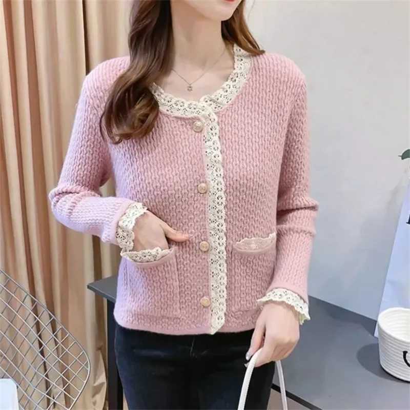Womens Autumn Winter Korean Fashion Sweater Female New Long Sleeves Knitting Cardigan Sweaters Xiaoxiangfeng Design sense Tops M260306