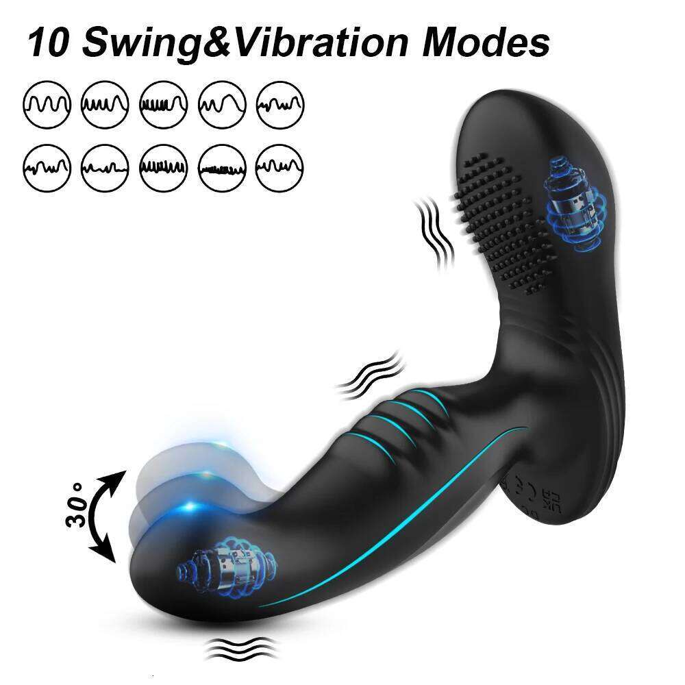 APP Control Male Wiggle Massager Vibrator Butt Plug Tickling Prostate Stimulator Anal Buttplug Sex Toys For Men 18 W260305