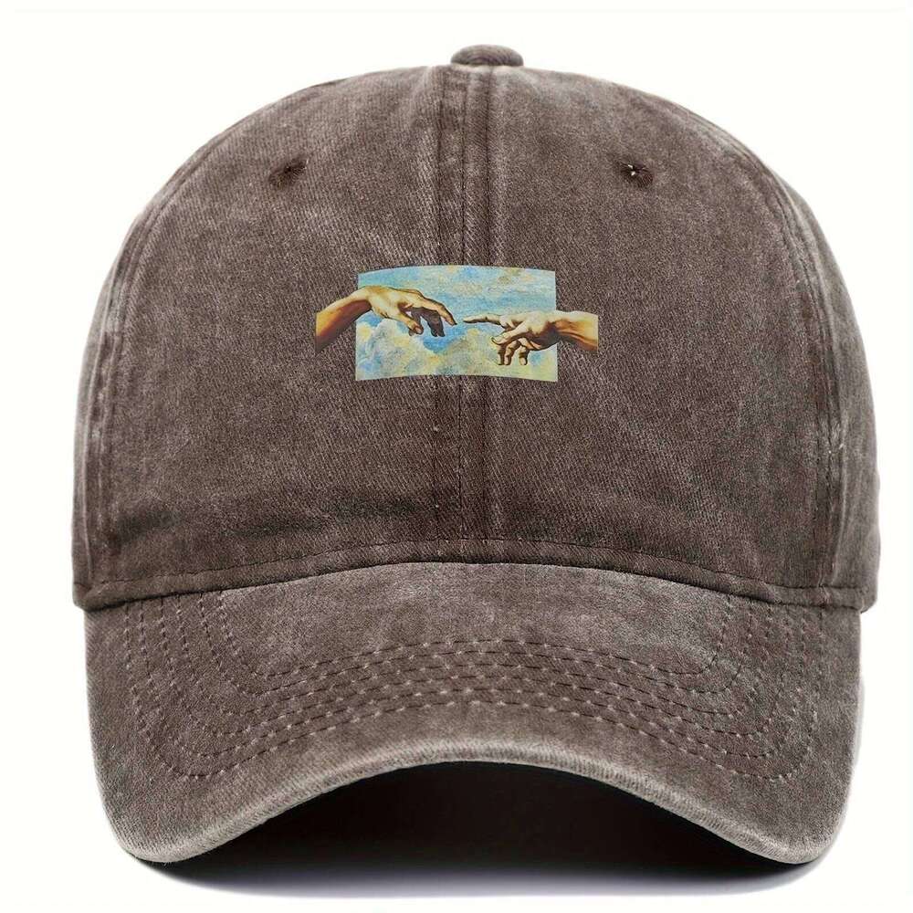 Vintage printed baseball cap, vintage versatile for both men women, daily casual and fashionable curved brim hat Y260304