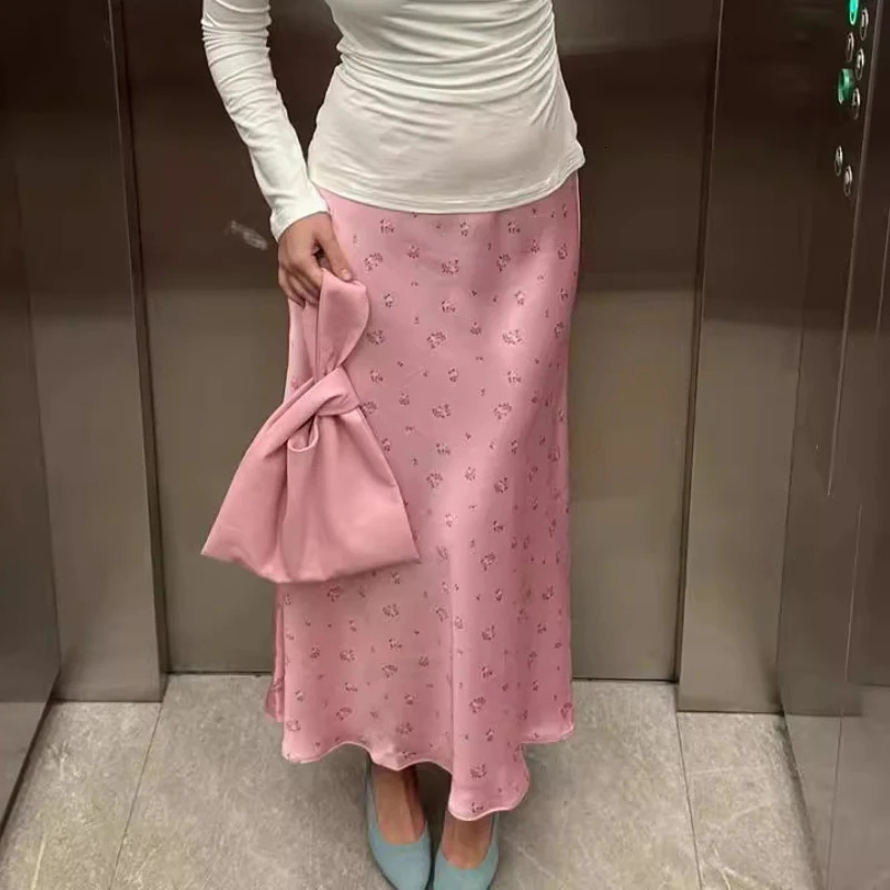 Summer Printed Fashion Long Skirt for Women High Waist Contrast Patchwork Slim Elegant Party Looks Ladies Y2k Maxi Skirt 260228