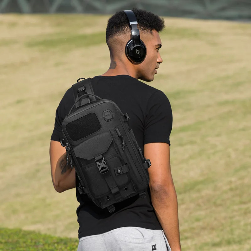 OZUKO Large Capacity Shoulder Bags for Male Waterproof Chest Bag Tactical Sling Messenger Bags Men Outdoor Sports Crossbody Bag 260305