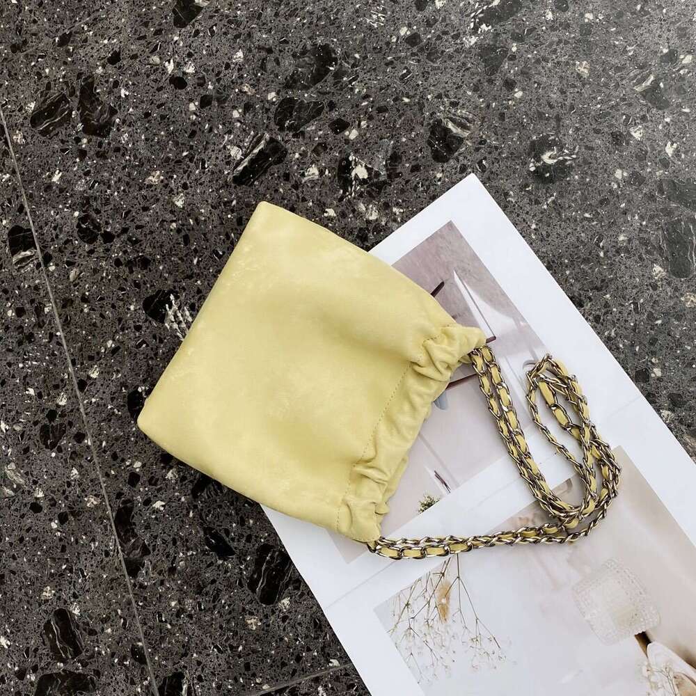 Tote Genuine Leather Bucket New Chinese Style Single Shoulder Crossbody Bag Versatile Silk Chain Handbag
