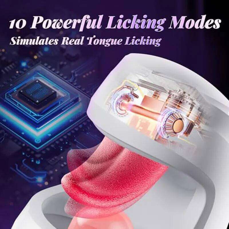 KUSHOR Tongue Licking Male Masturbator 10 Thrusting Blowjob Machine Stroker Glans Training Sex Toys for Men Pleasure W260305