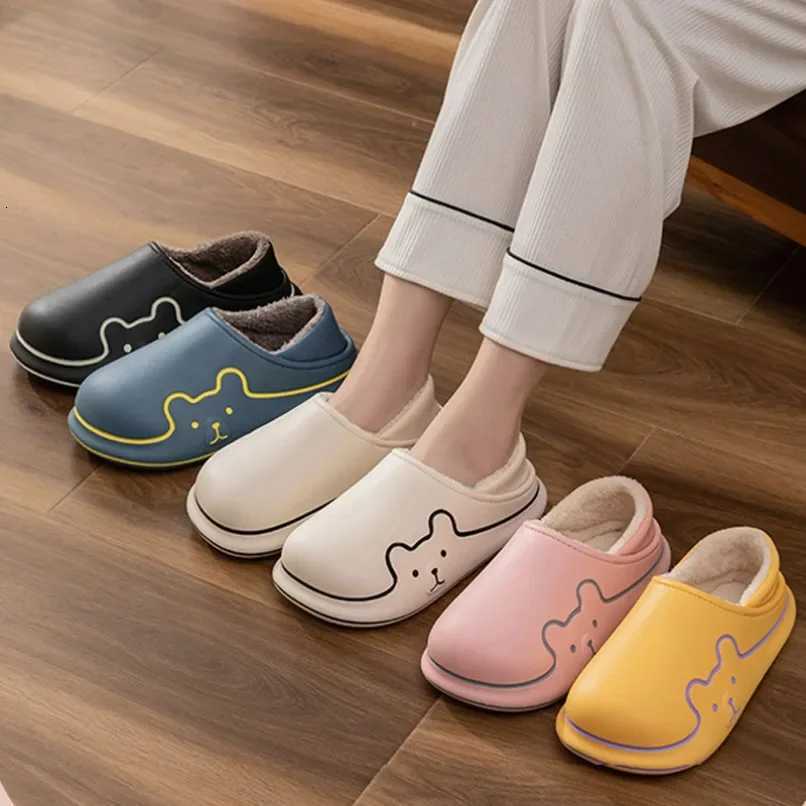 Fuzzy Slipper Womens Teddy Bear Flip Flops Winter Warm Cartoon Kawaii Plush Indoor House Home Shoes Flat Funny Female Slides S260305