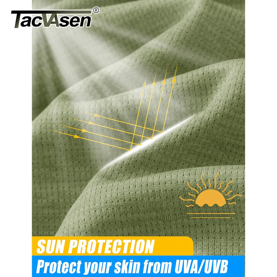 TACVASEN Sun Protection Long Sleeve Shirts Mens 14 Zip Up UPF 50 Rash Guard Lightweight Quick Dry Fishing Running TShirts 260302