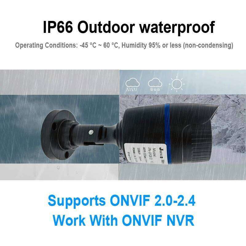 JIENUO 4K Poe Camera Outdoor Waterproof IP Security Night Vision Video Audio 4MP 5MP 8MP Bullet HD Home Cam Surveillance 26W0306