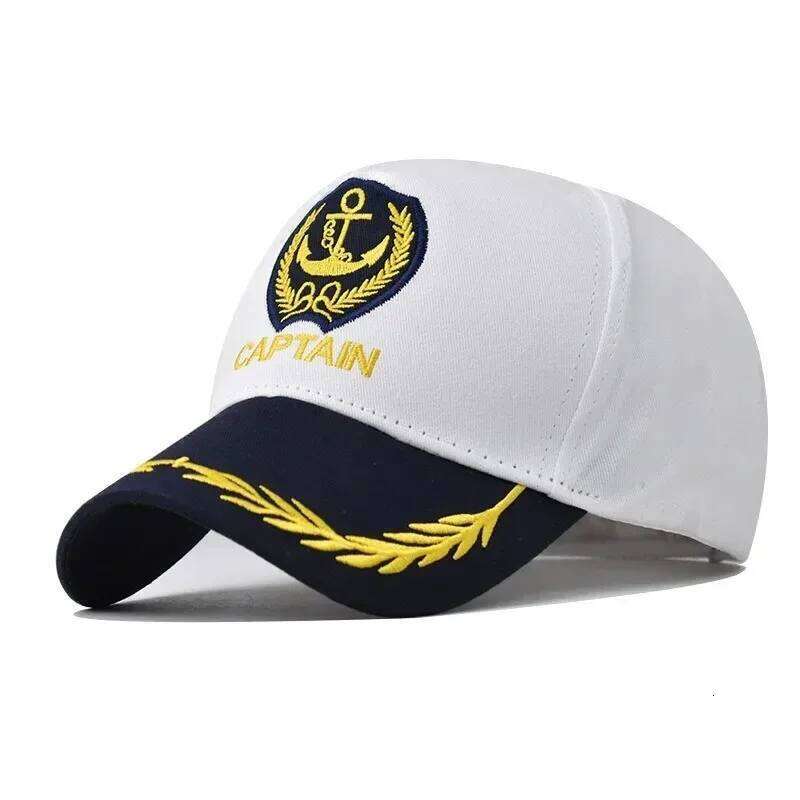 Hot Sale Adult Yacht Military Cap Sailor Captain Costume Cotton Admiral Baseball Caps Captains Hat Y260304