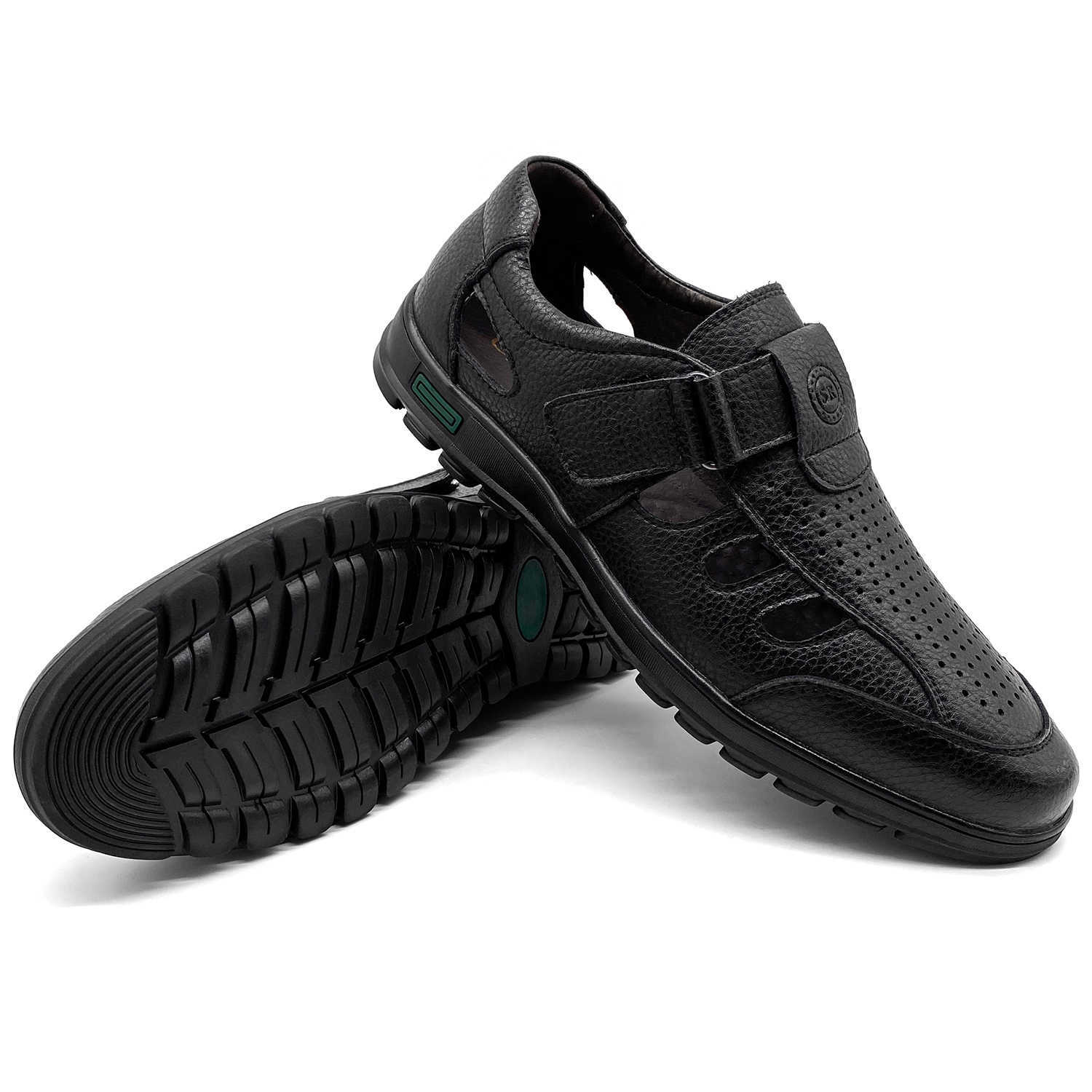 Openwork Design Mens Sandals Luxury Leather Breathable Men Shoes High Quality Summer Sandal Soft Outdoor Slippers R032