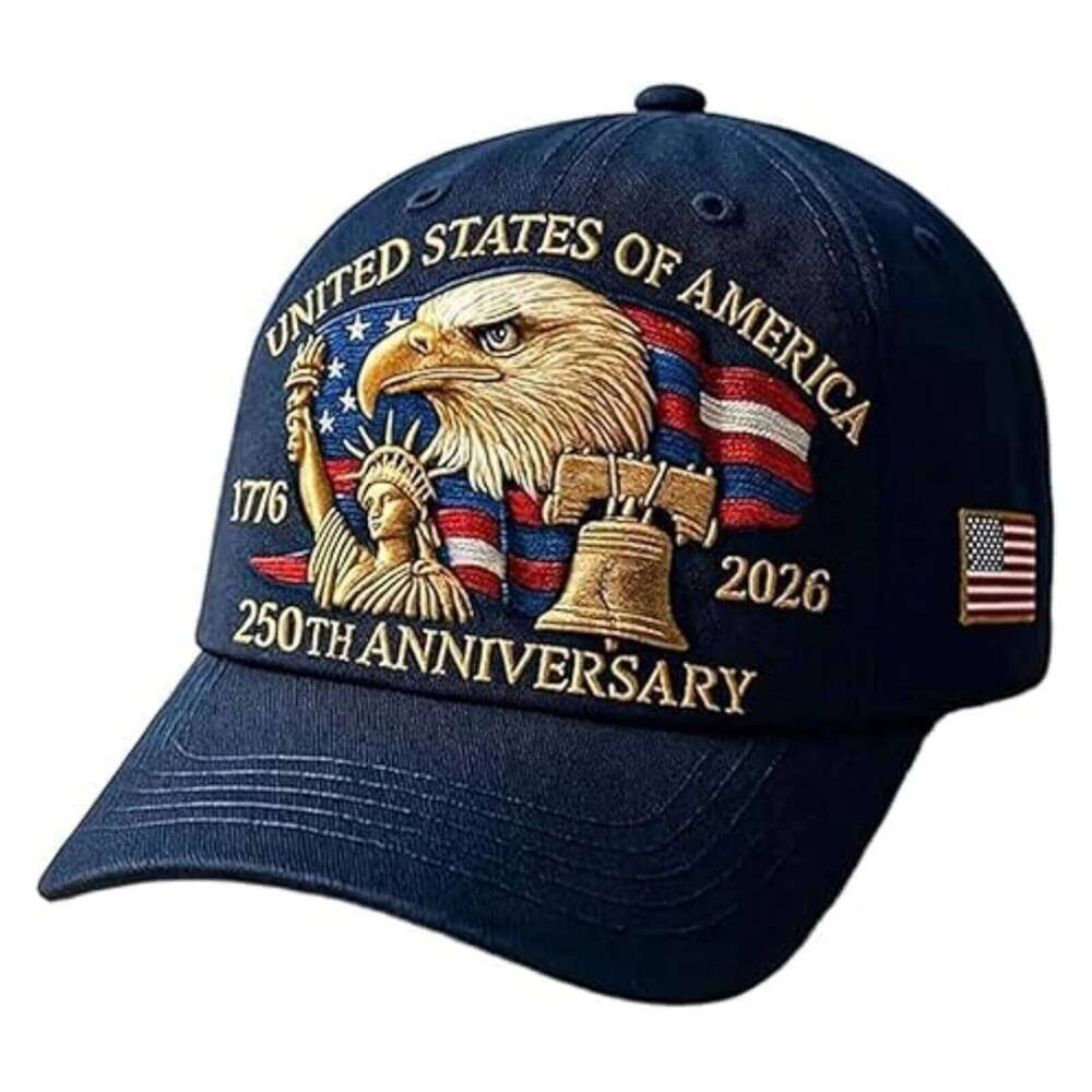 Eagle-United States 250th Anniversary Hat Breathable Bald Eagle Print Baseball Adjustable Retro Patriotic Cap for Women Men Y260304