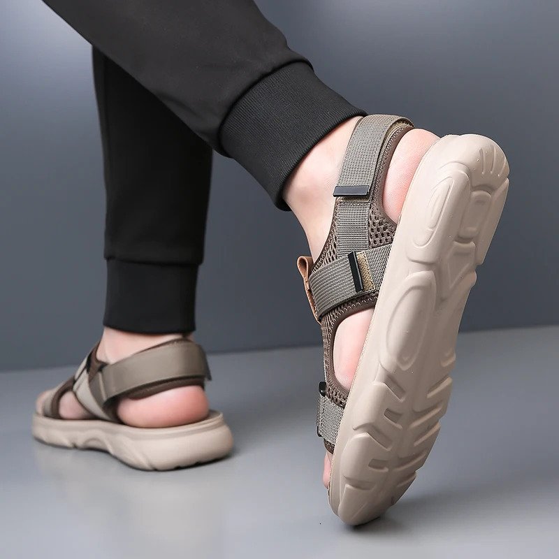 YRZL Sandals Soft Comfortable Non-Slip Men Shoes High Quality Beach Sandals Mens Gladiator Sandals Summer Casual Flat Shoes 260227