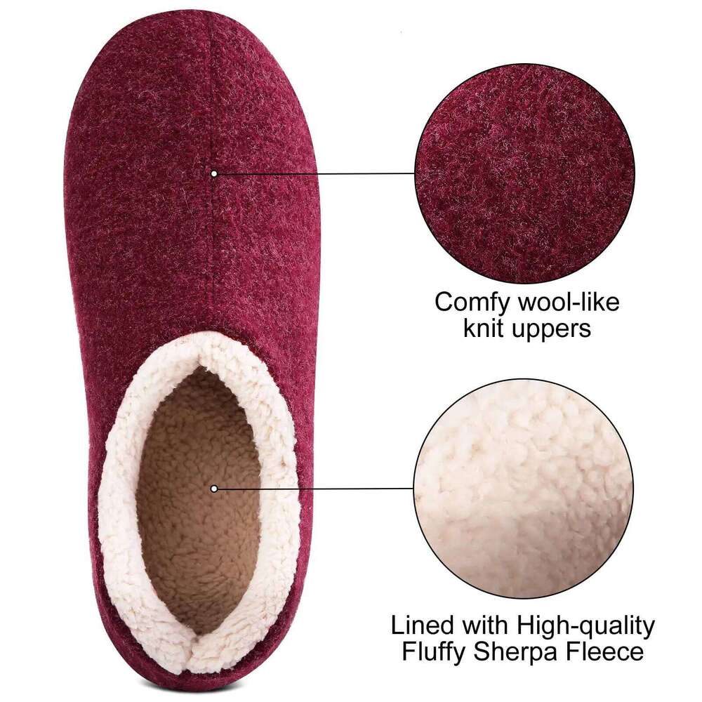 Litfun Winter Plush Lining Shoes Leisure Rubber Sole Indoor Slides Fluffy Warm Cozy Outdoor Women's Cotton Slippers