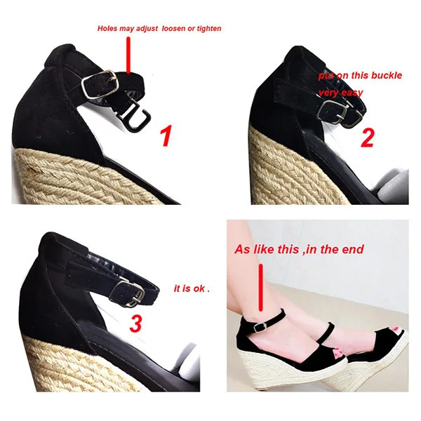 01 Espadrilles Women Wedges Peep Toe Sandals Platform Ankle Strap High Heel Shoes Female Pumps Beach Wedding Ladies Sandals 260305