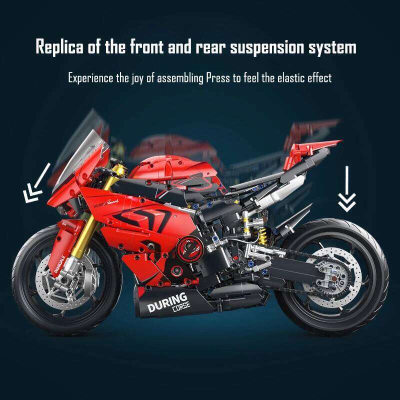 ToylinX 1:5 Motorcycle Building Blocks Set 2024pcs Technical Racing Super Motorbike Model Kids DIY Assembled Toys Gifts For Boys Z260305