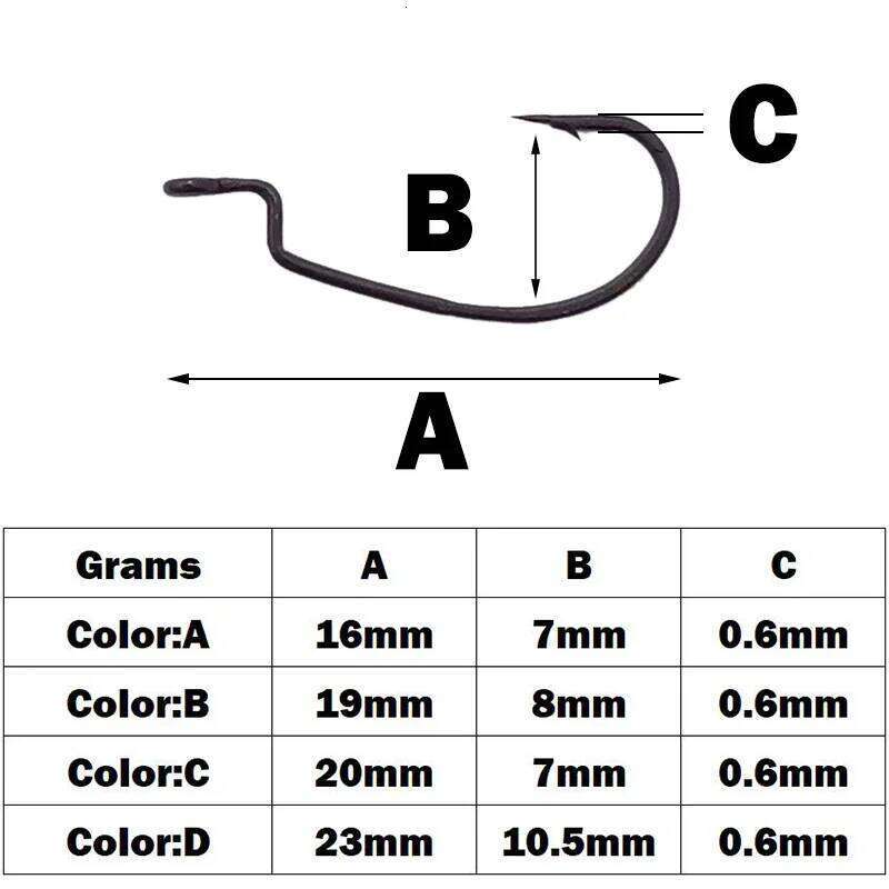 New 10pcs mini Style Soft Worm Hooks High Carbon Steel Wide Super Lock Fishhooks Lure Softjerk Rockfishing Fishing Tackle S260305