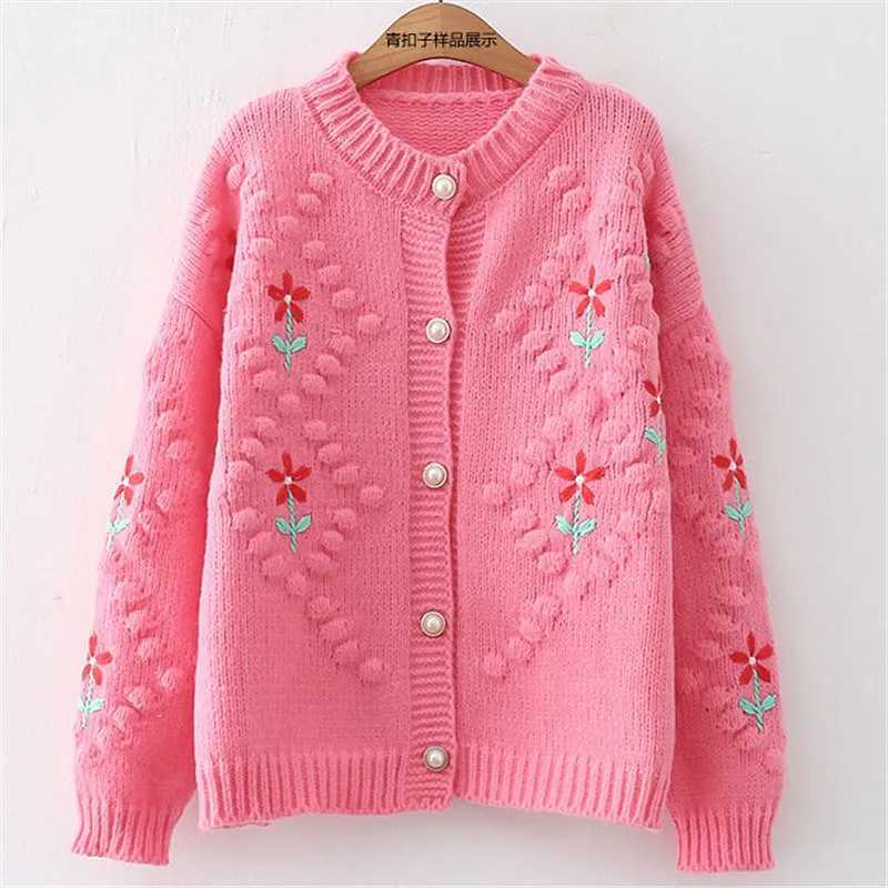 Early Autumn Knitwear Coat Spring Fall New Cardigans Design Embroidered Lazy Sweater For Women Thicken Warm Tops Cardigan Femme M260306