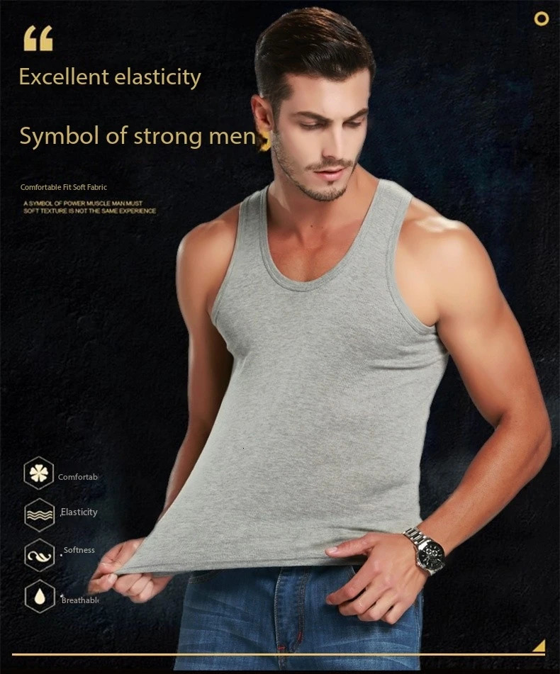 Mens Summer Lightweight Cotton Tight Vest Sports Casual Family Pajamas Outdoor Tight Top Breathable Quick Drying Vest 260306