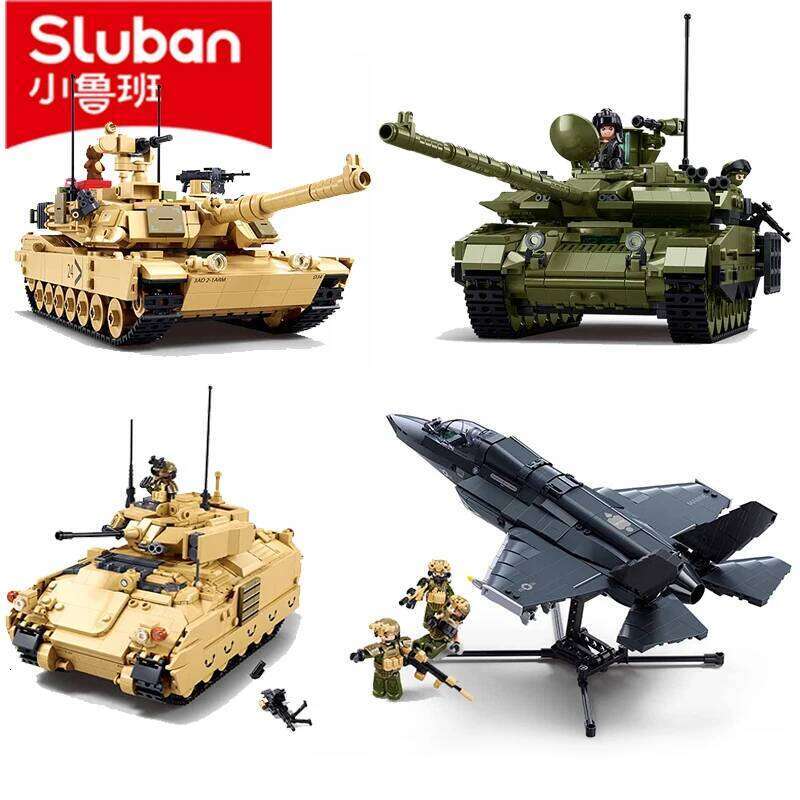 NEW Sluban M3A3S Infantry Armored Vehicle Abrams Tank Building Blocks Classic Military Games Red Alert Model WW2 Bricks Toy Gift Z260306