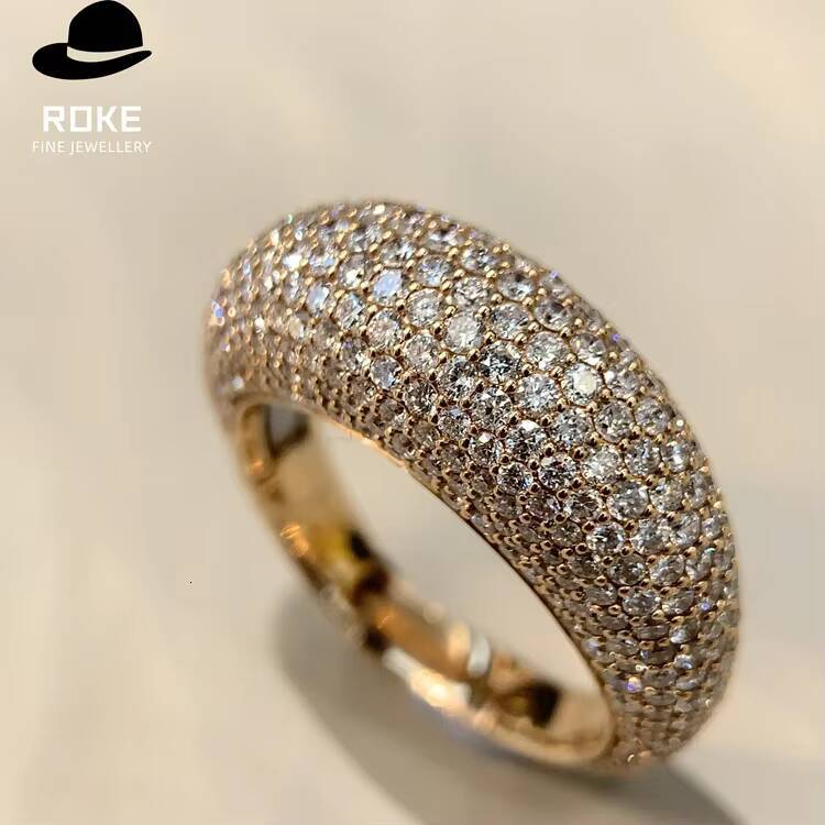 Laboratory-grown 4884ct Round Diamond Customised in 9K-18K Rose Gold New Bestselling Wide-band Ladies Diamond Ring