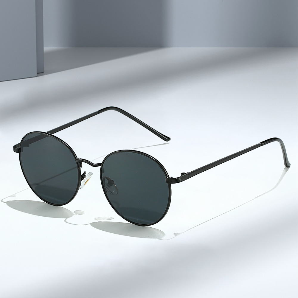 New round retro unique metal sunglasses, classic and fashionable multi-color dazzling sunglasses