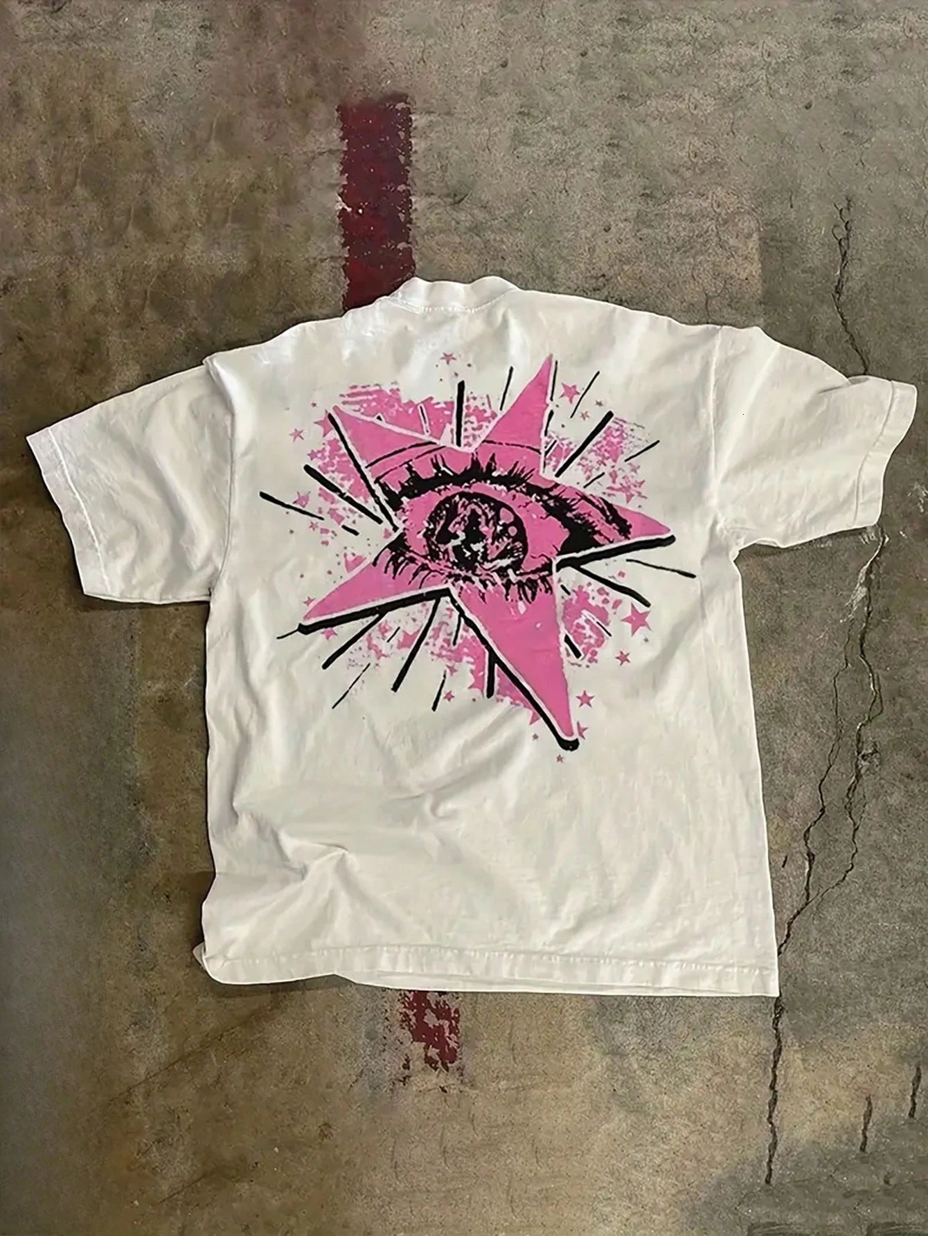 Mens Round Neck Short Sleeved Casual Pure Cotton Print Y2K Style Hand Drawn Unisex Cotton Graphic T Shirts 260303