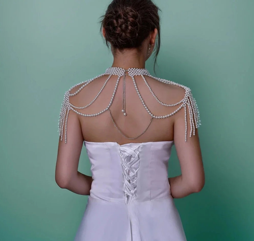 Pearls Bridal Wraps Customized High Neck Wedding Beads Jackets Bolero Jacket High Quality Wedding Accessories