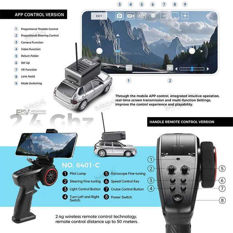 Wltoys 6401-C 1/64 FPV Mini RC Car&Runway Mats 2.4GHz First Person View Gyroscope Remote Control Car with HD Camera Racing Toy C260305