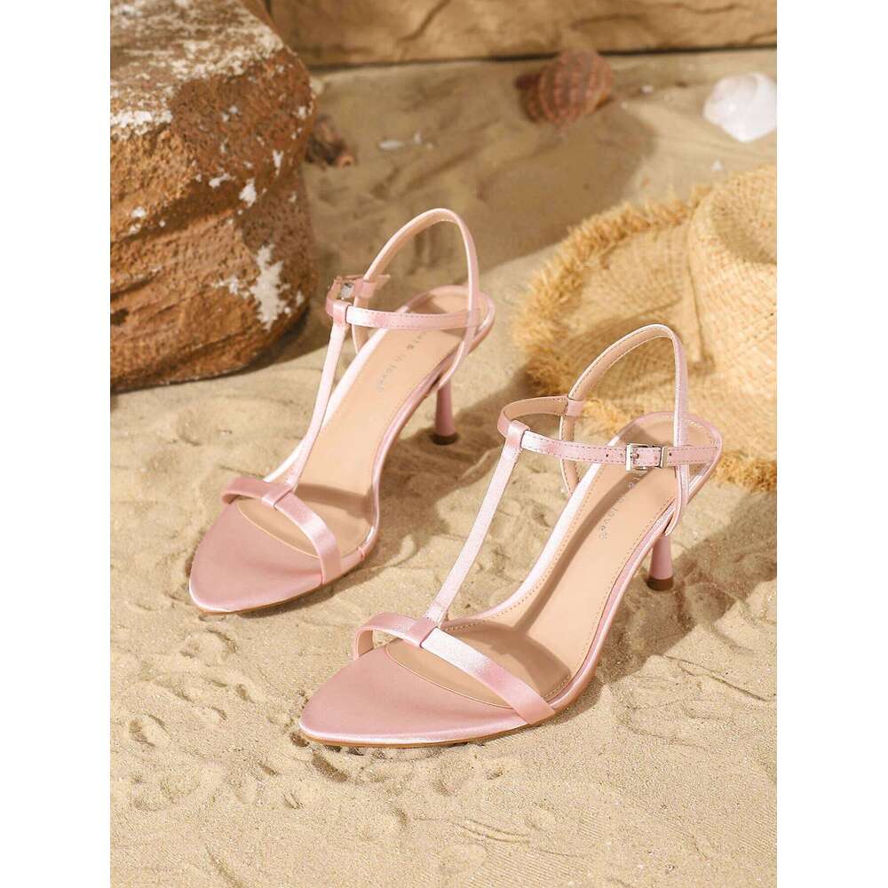 Fashionable Elegant Women's Satin Cross-Strap Stiletto Heels, Comfortable Simple and Versatile High Heels