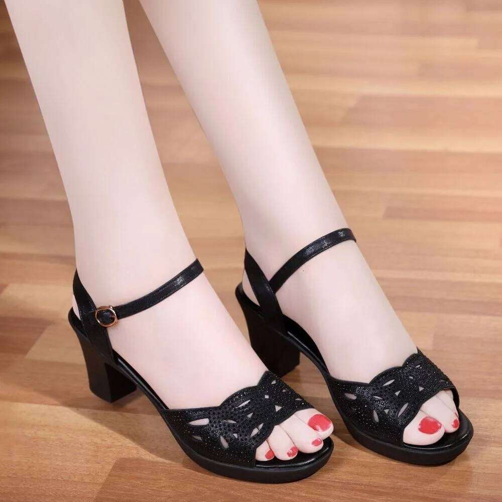 Black High Sandals, Buckle Block Heel Platform Pumps, Gothic Punk Party Shoes - Perfect for Prom & Clubbing