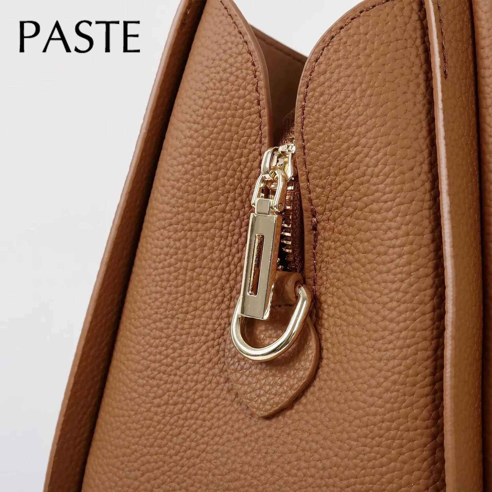 Advanced and Trendy First Layer Cow Leather Bucket Tote Grey Top Quality Thick Cowskin Commuter Female Shoulder Bag for Shopping H260306