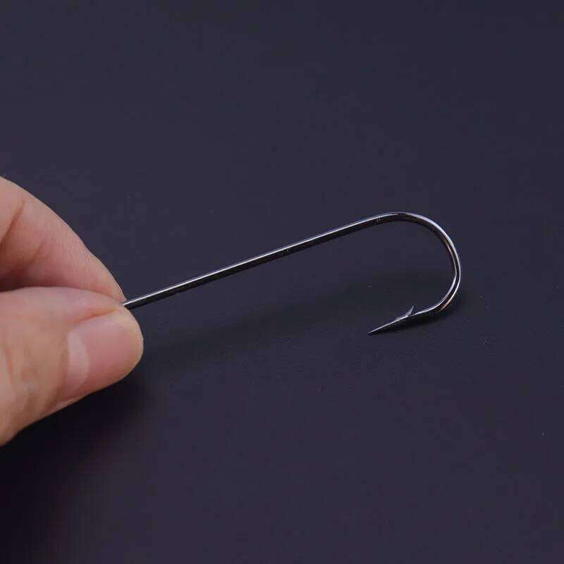 50pcs/lot Fishhooks High Carbon Steel Long Straight Shank Barbed Hooks For Fresh And Saltwater Fishing S260305