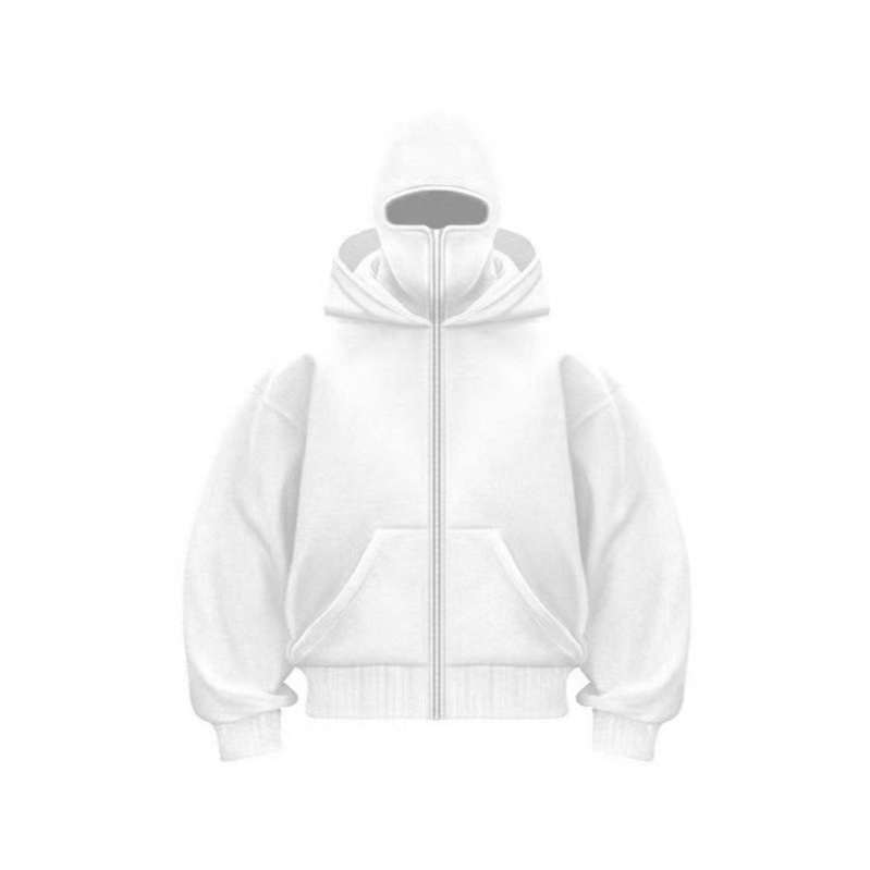 Men's zip shirts fleece cardigans masked double hats hoodies sweatshirts euro size loose sports coats