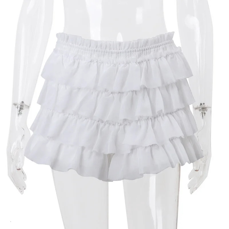 Cryptographic Fashion Y2K Ruffle Tiered Mini Skirts Co-ord Sets Elegant Outfits Tie Front Tops and Skirt 2 Piece Matching Sets 260304