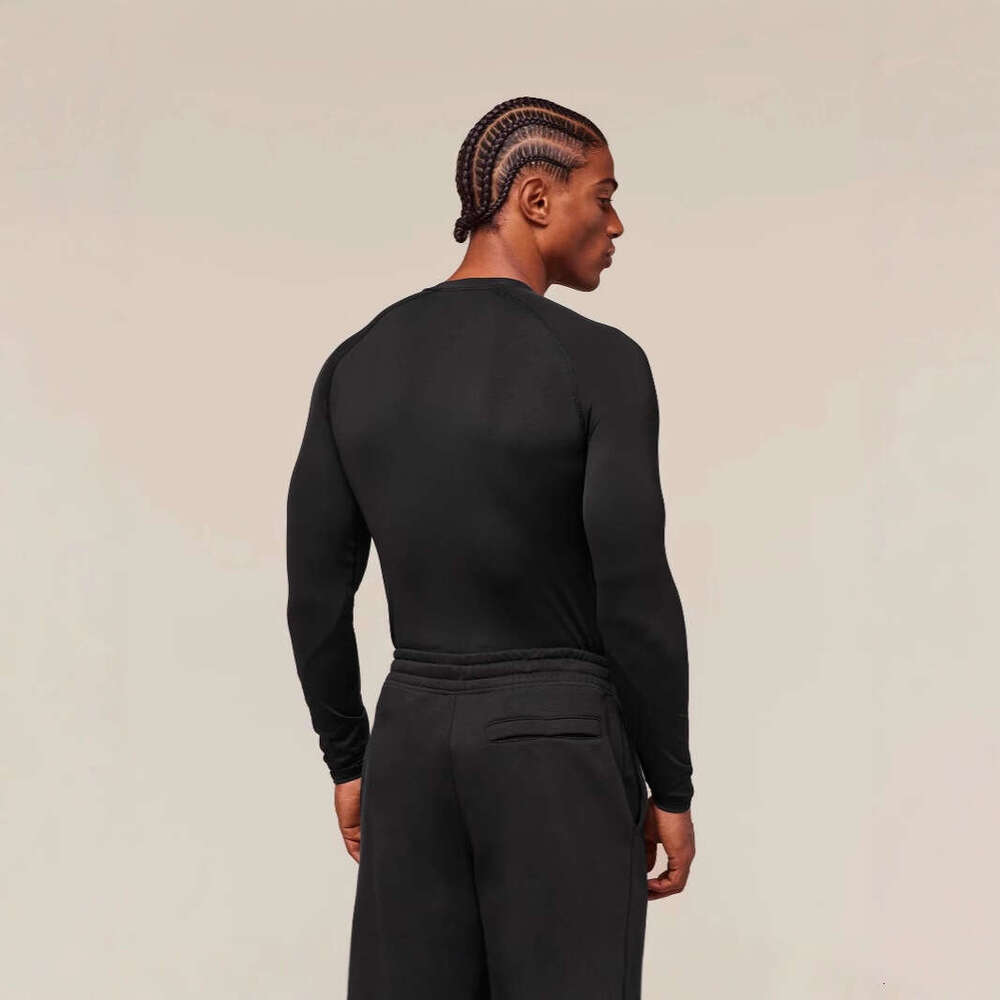 New cross-border GYM muscle fitness men's sports running training elastic breathable quick-dry long-sleeve T-shirt with print TK