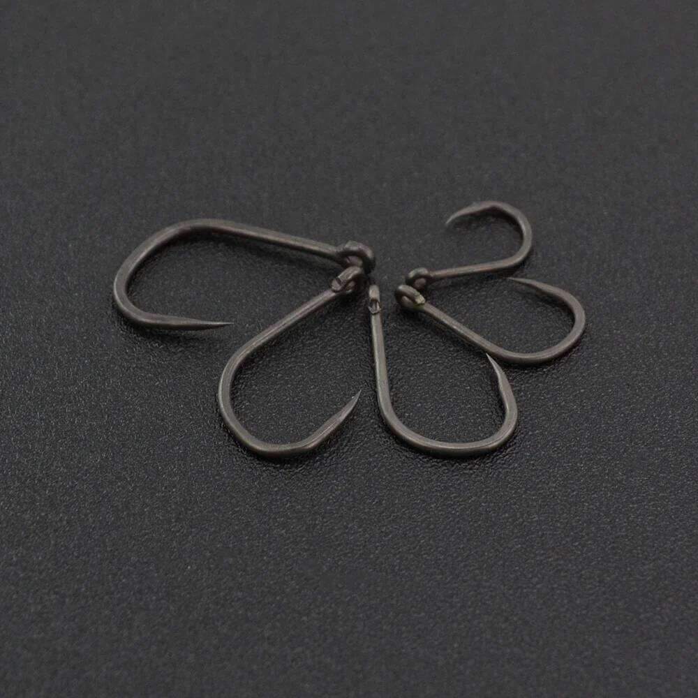 Hirisi 100pcs PTFE Coating High Carbon Stainless Steel Barbless Hooks 8002 Hook Fishing Accessories S260305