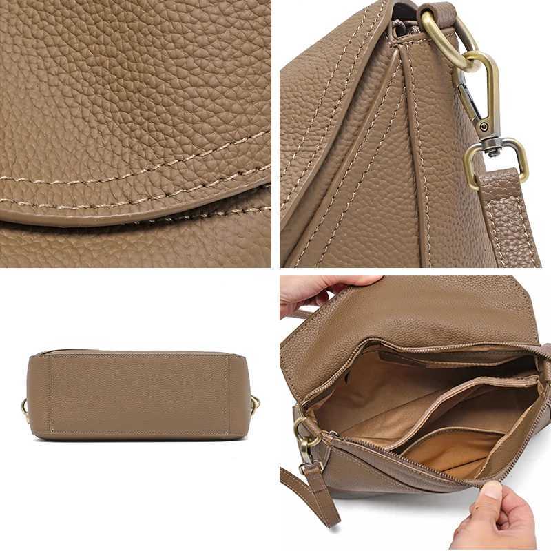 Women Cow Genuine Leather Portable Shoulder Bag Female Soft Cowhide Crossbody Bags Ladies Fashion Designer Handbags H260306