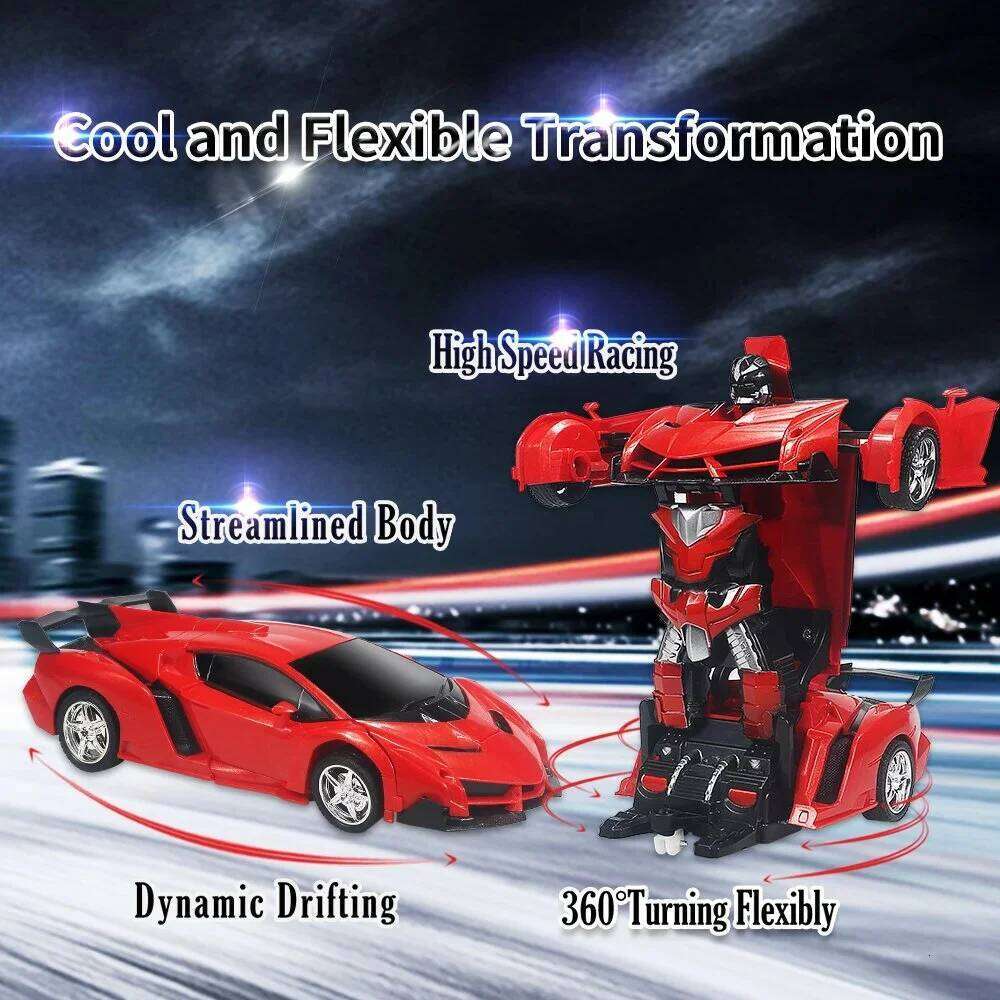 2-in-1 RC Robot, Remote Control Transforming Toy Vehicle, Deformation Racing Car Model, Automatic Conversion Kids Boys Gifts C260305